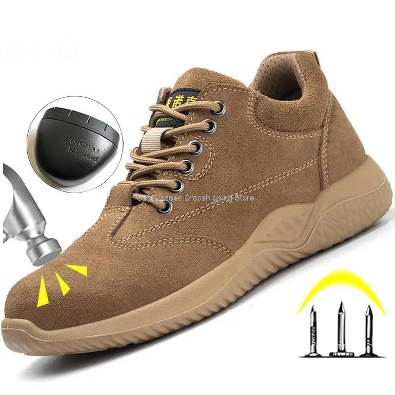 Anti-spark Welder Shoes Steel Toe Men Safety Shoes Puncture Proof Work Shoes Male Industrial Protect Footwear Work S